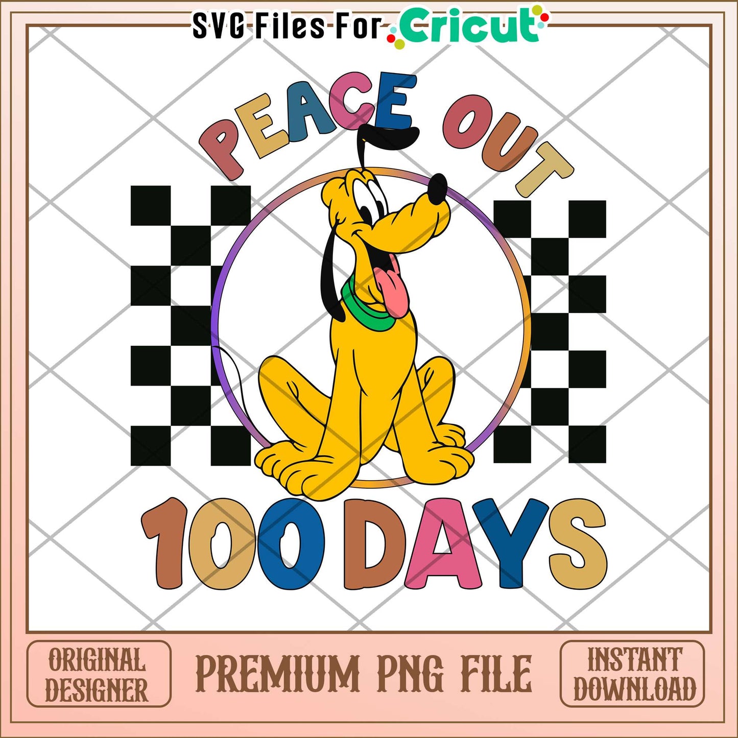 Peace out 100 days pluto png, pluto character png, disney school png