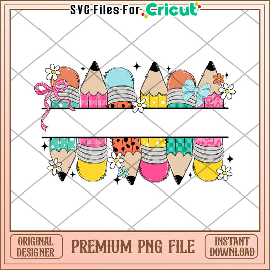 Pencils custom png, fun school essentials png, first day of school png