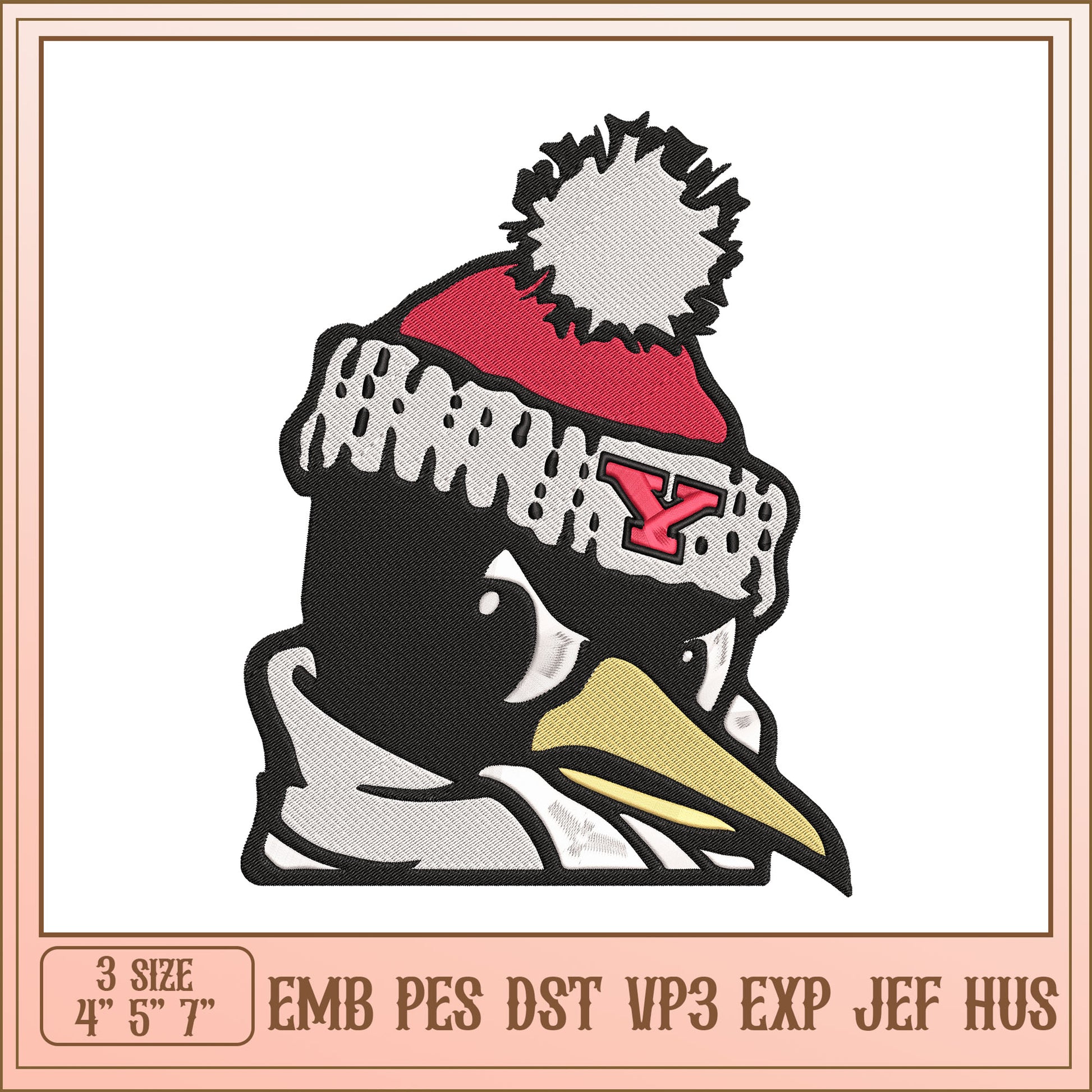 Penguin Embroidery Design 3 Sizes EMB PES DST