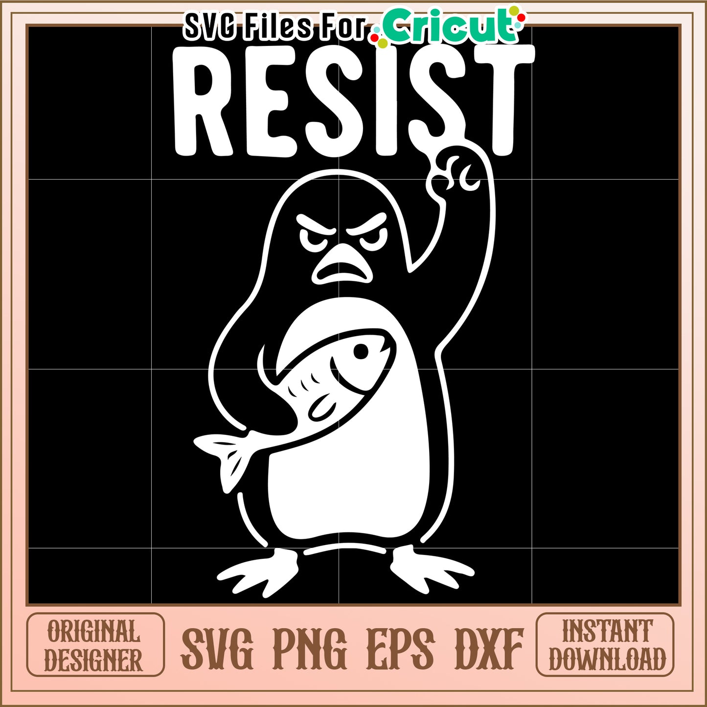Penguin Resist SVG Cut File Cricut