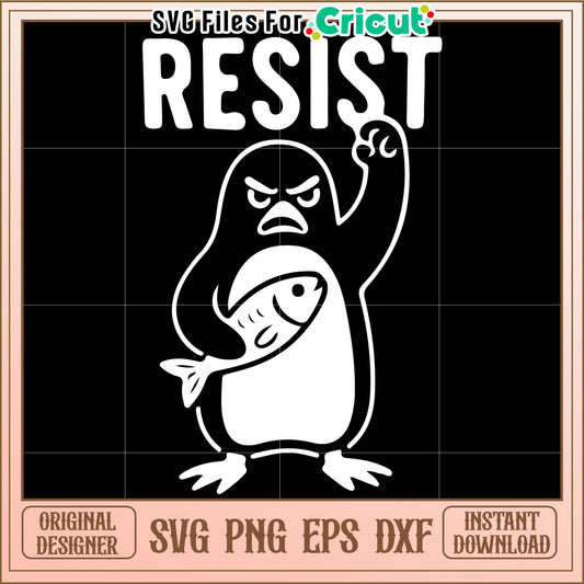 Penguin Resist SVG Cut File Cricut