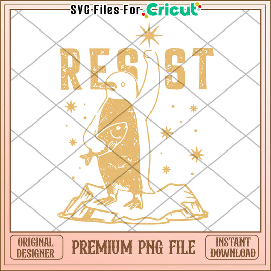 Penguin Resisting PNG Graphic Design
