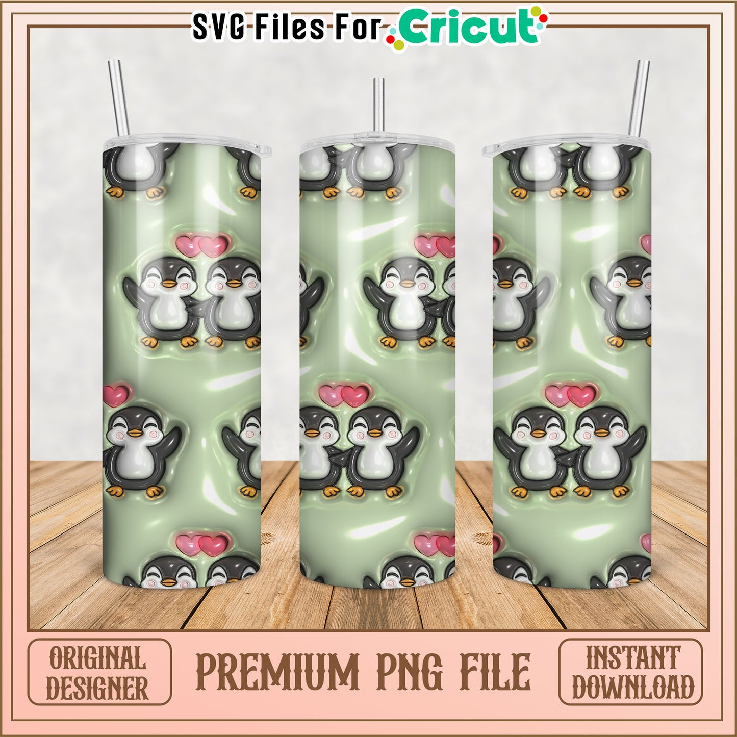 Penguin Tumbler PNG Cute Design Download