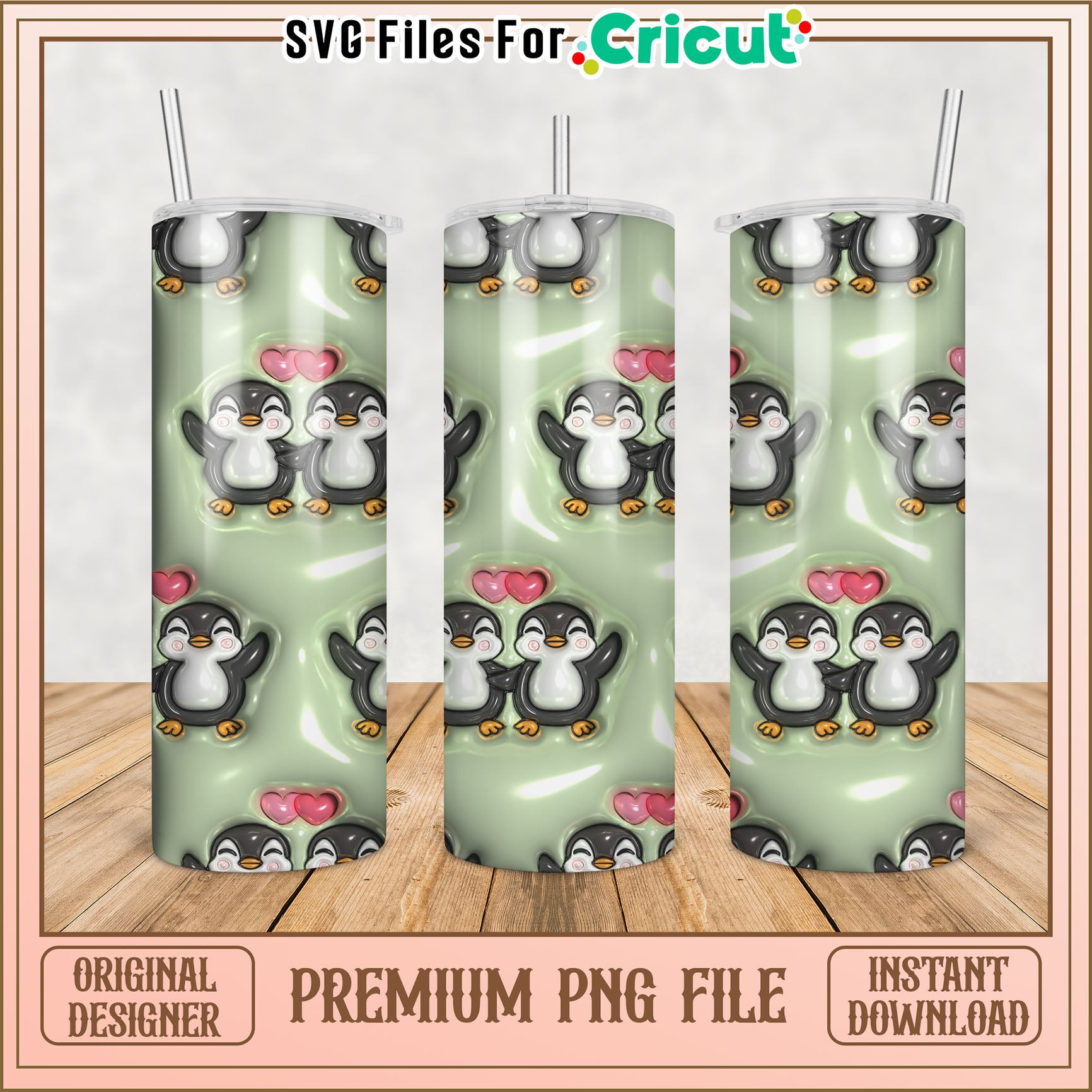 Penguin Tumbler PNG Cute Design Download