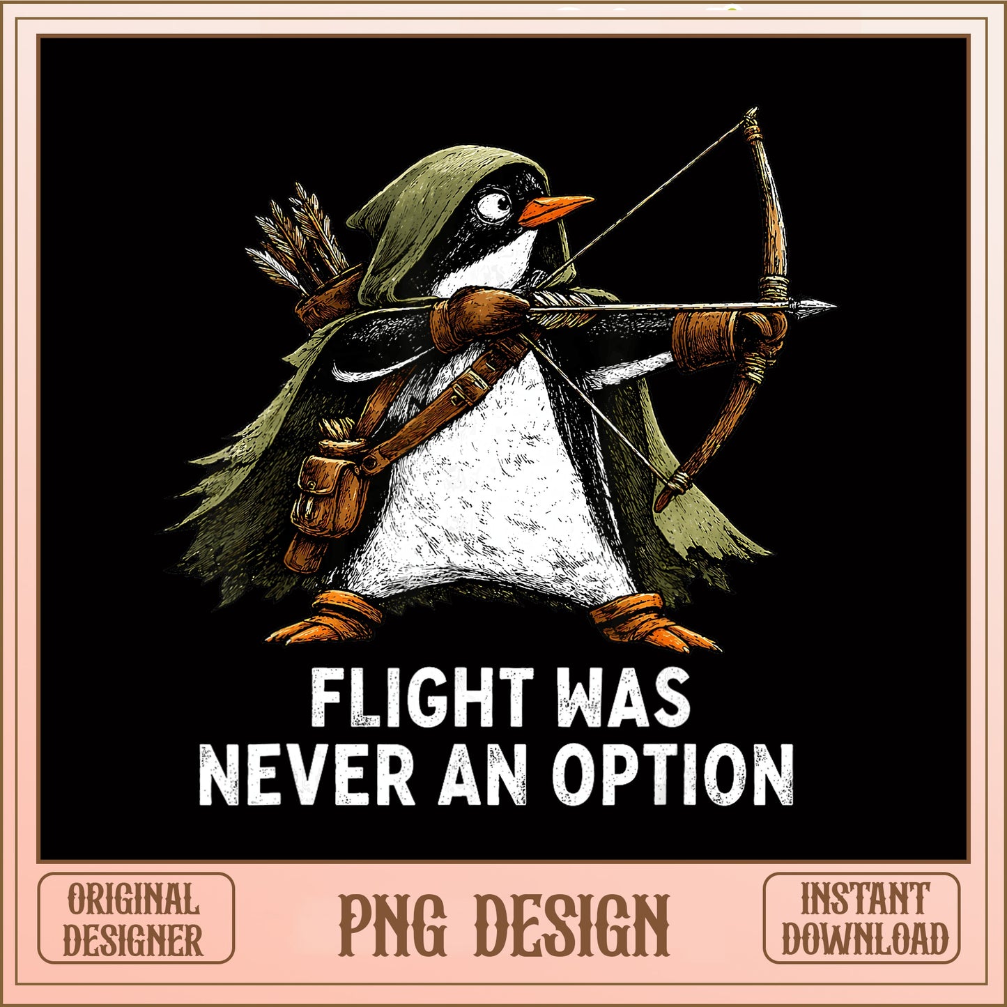 Penguin Archer Flight Was Never An Option, Funny Penguin, PNG
