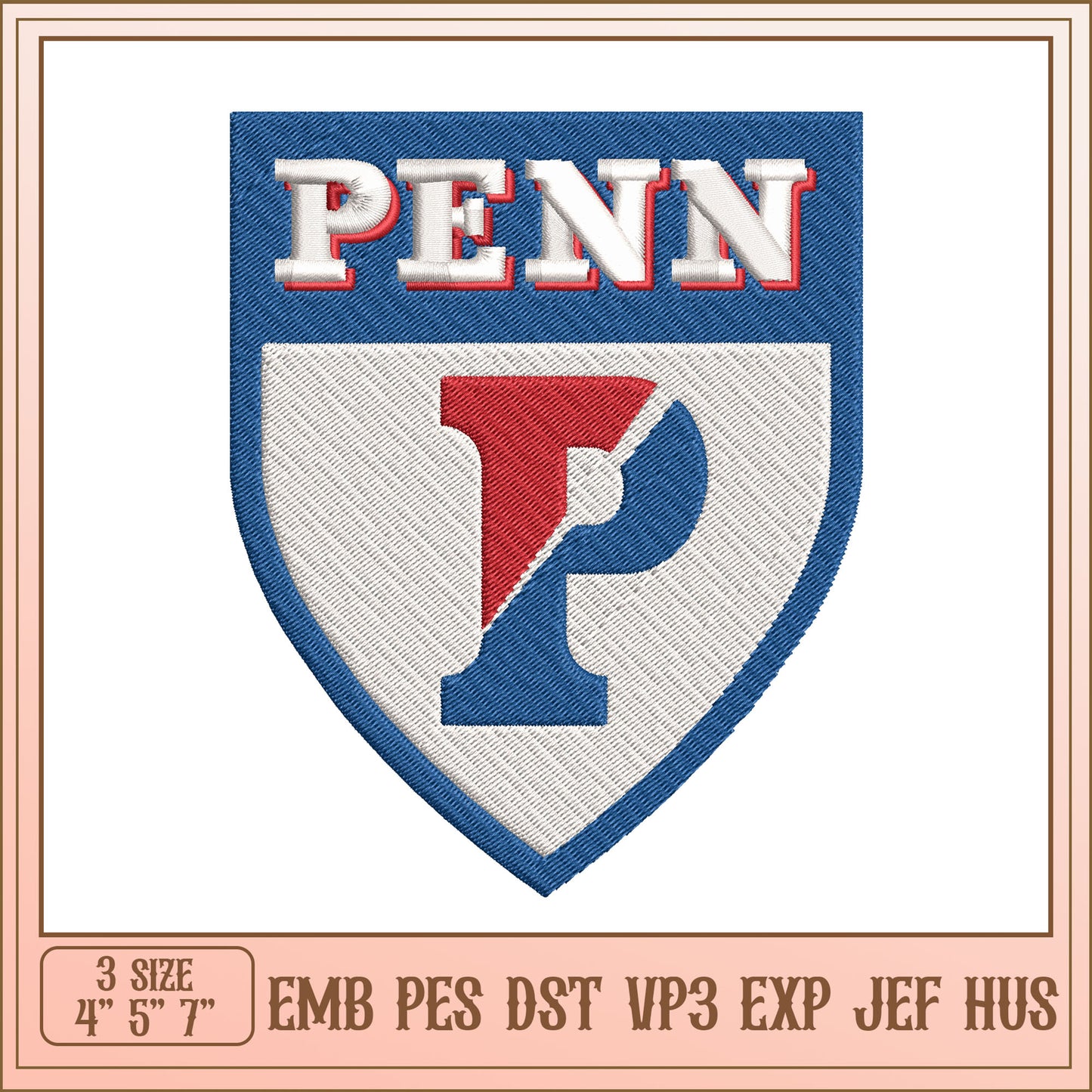 Penn Shield Embroidery Design
