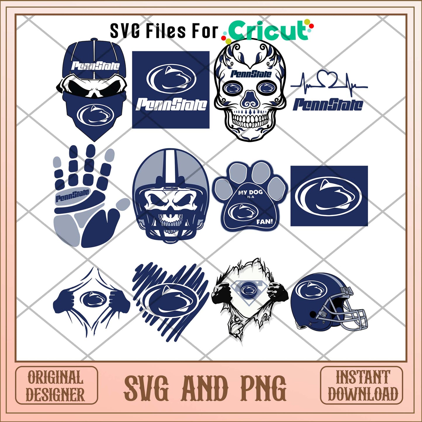 Penn State Nittany Lions skull svg, Penn State Lions svg bundle, NCAA svg