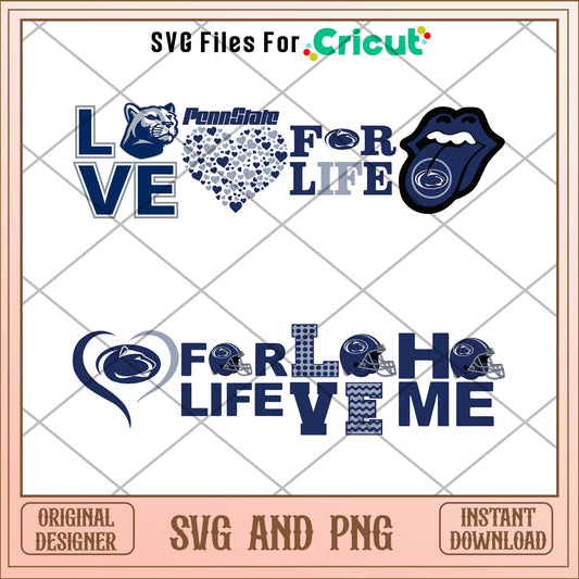 Penn State Nittany Lions love svg, Penn State Nittany Lions svg bundle, NCAA svg