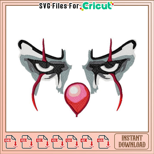 Pennywise Embroidery Design Instant Download