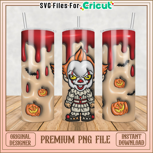 Pennywise Tumbler PNG Sublimation Design