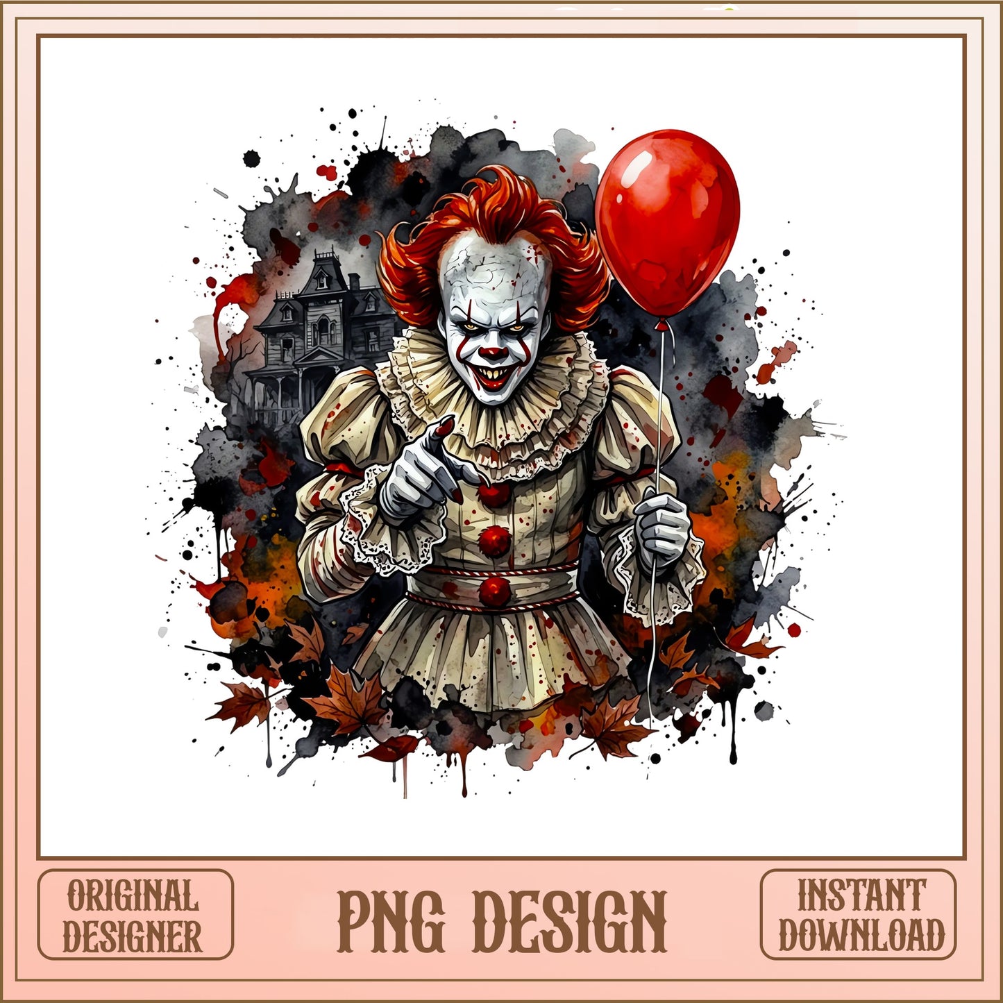 Pennywise Clown Halloween PNG, Horror Clown PNG, It Clown PNG
