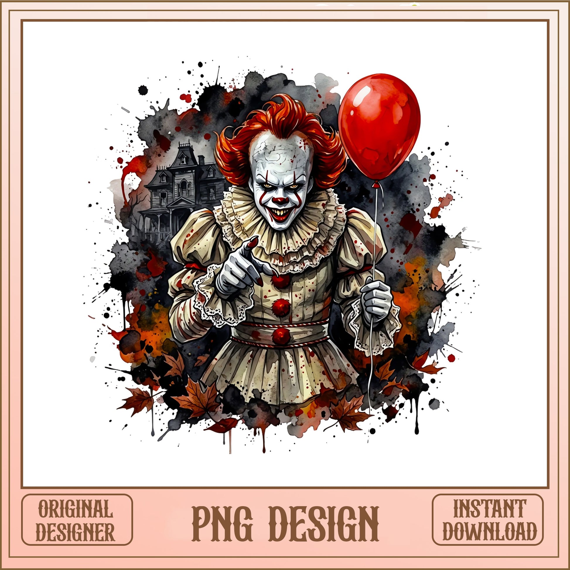 Pennywise Clown Halloween PNG, Horror Clown PNG, It Clown PNG