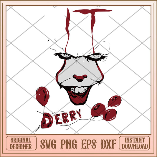 Pennywise It derry svg, halloween characters svg, digital download