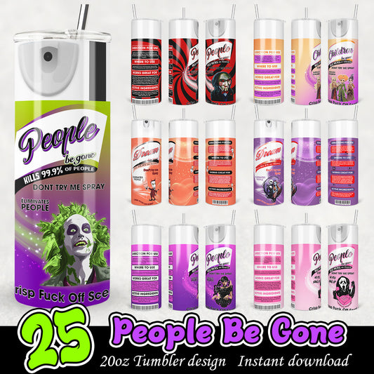 Horror Characters Be Gone Tumbler Wrap, Halloween horror 20oz tumbler