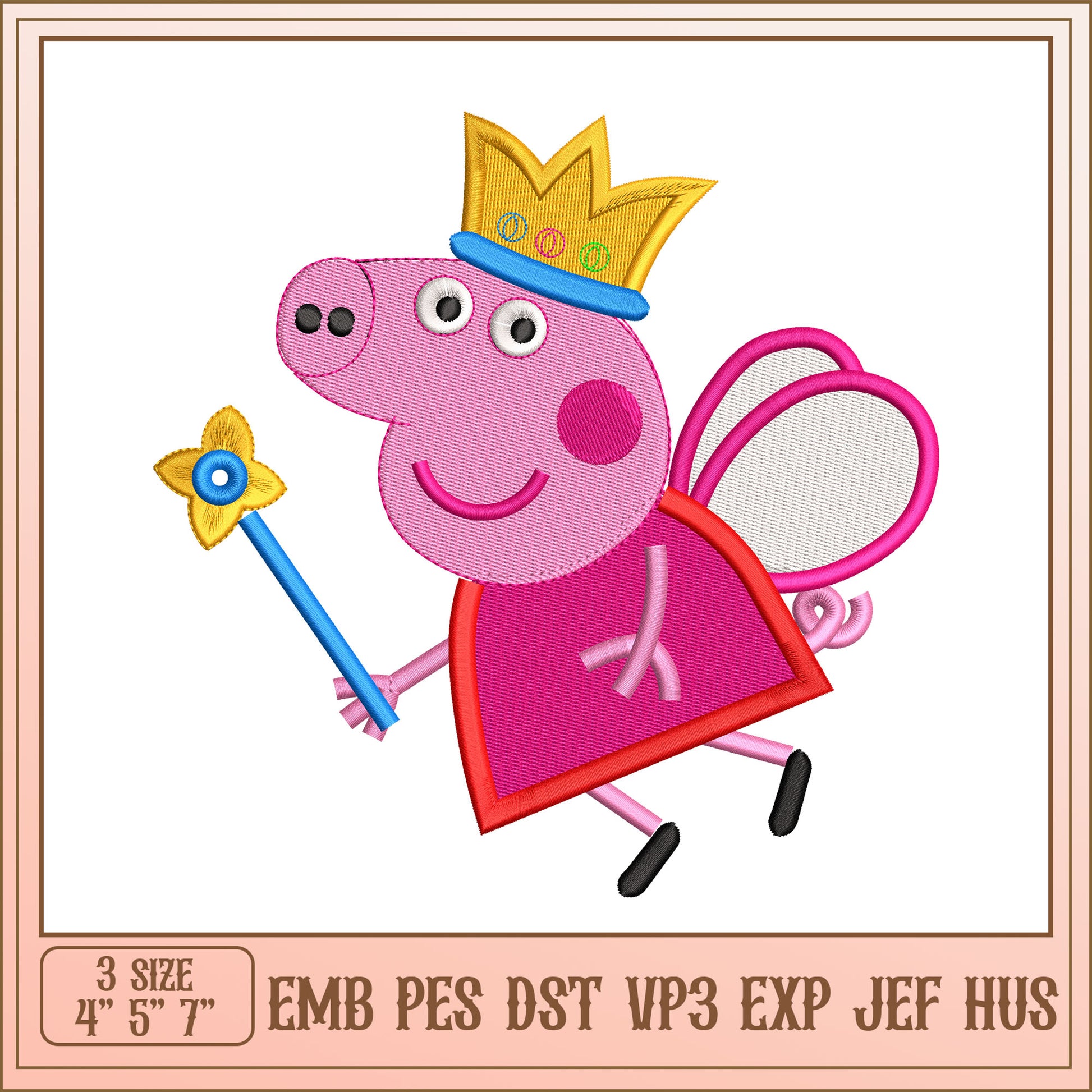 Peppa Pig Fairy Embroidery Design
