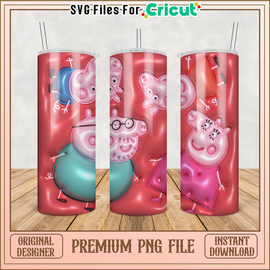Peppa Pig Tumbler PNG Sublimation Design