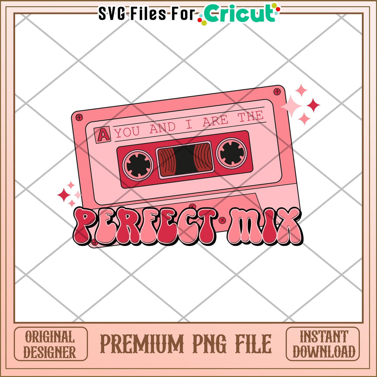 Perfect Mix Cassette Tape PNG Design