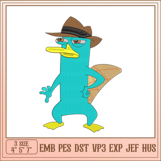 Perry the Platypus Embroidery Design
