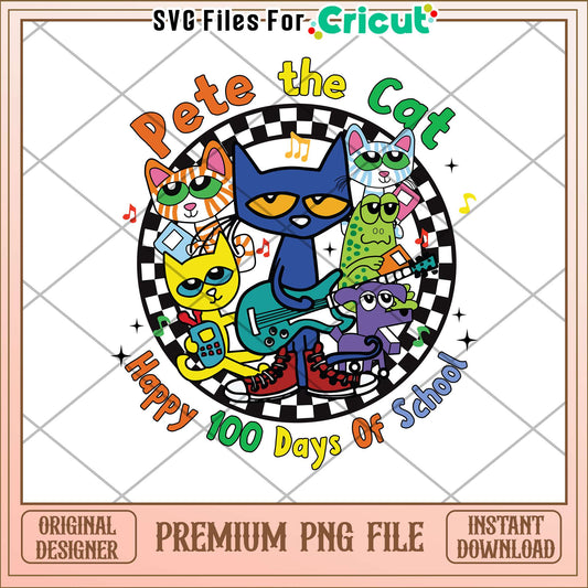 Pete the cat happy 100 days of school png, Pete the cat png