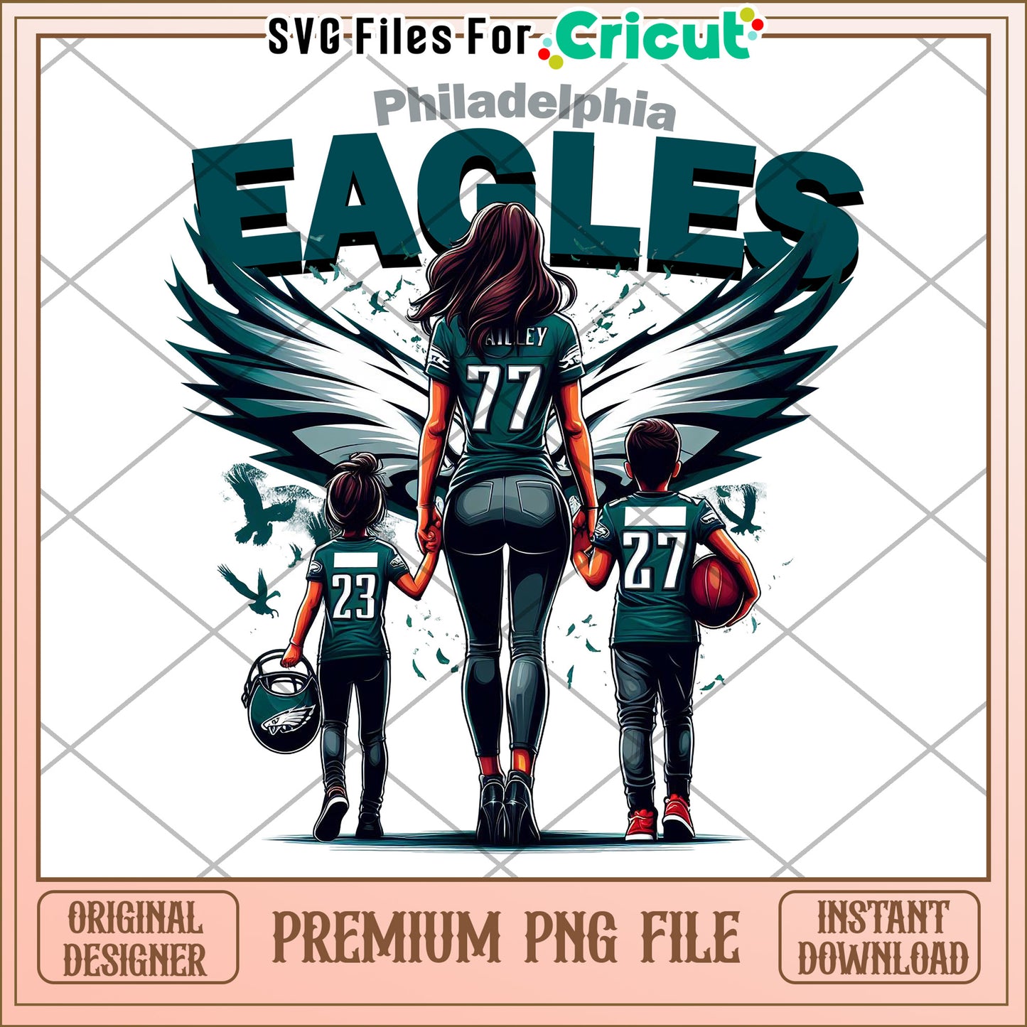 Philadelphia Eagles Family PNG Design, Perfect for Cricut Projects