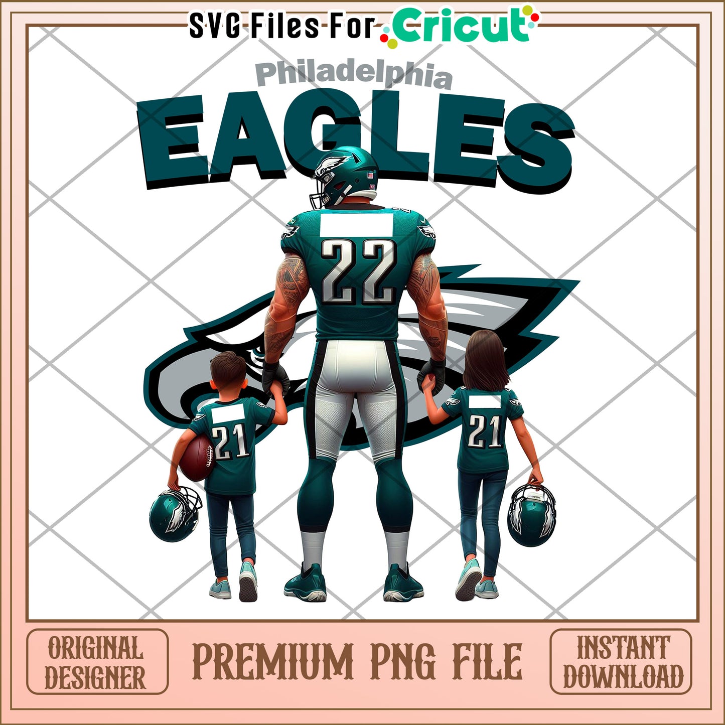 Philadelphia Eagles Family PNG File, Perfect for Cricut Projects