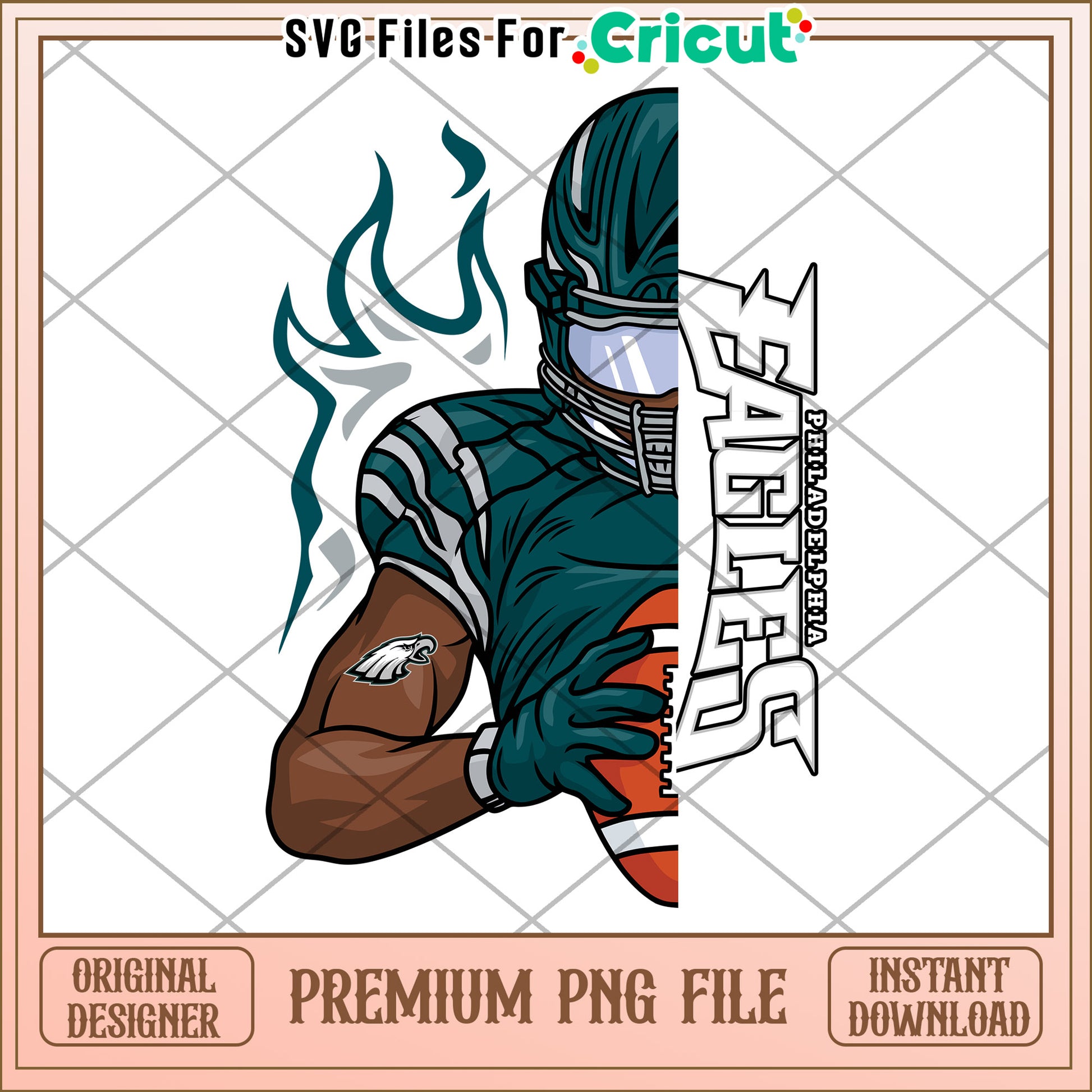 Philadelphia Eagles Football PNG, high quality instant download file