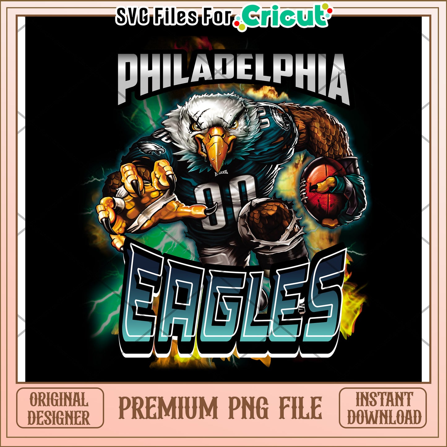 Philadelphia Eagles PNG File for Cricut, high-quality graphic design