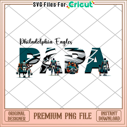 Philadelphia Eagles Papa PNG design for fans, perfect for gifts