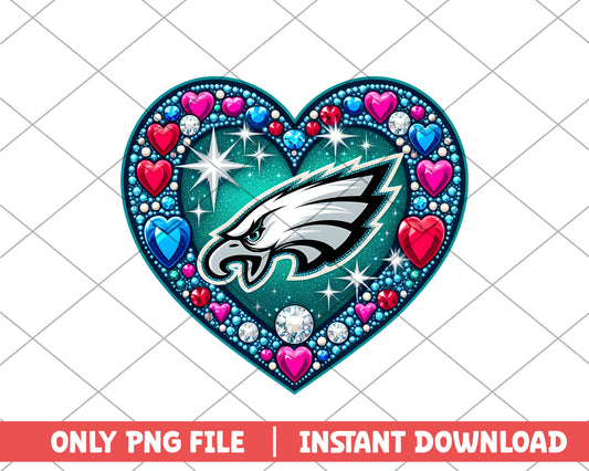 Philadelphia Eagles in heart png, Philadelphia Eagles png