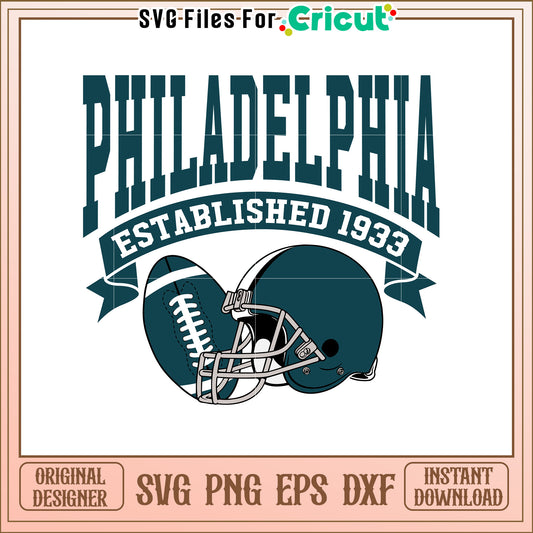 Philadelphia Football SVG Design Established 1933