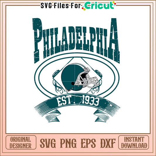 Philadelphia Football SVG Design Vintage Style Art