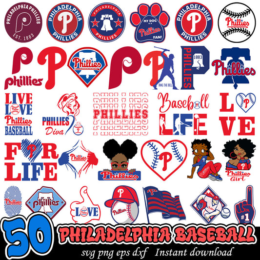 Philadelphia Phillies svg, Philadelphia Phillies baseball bundle