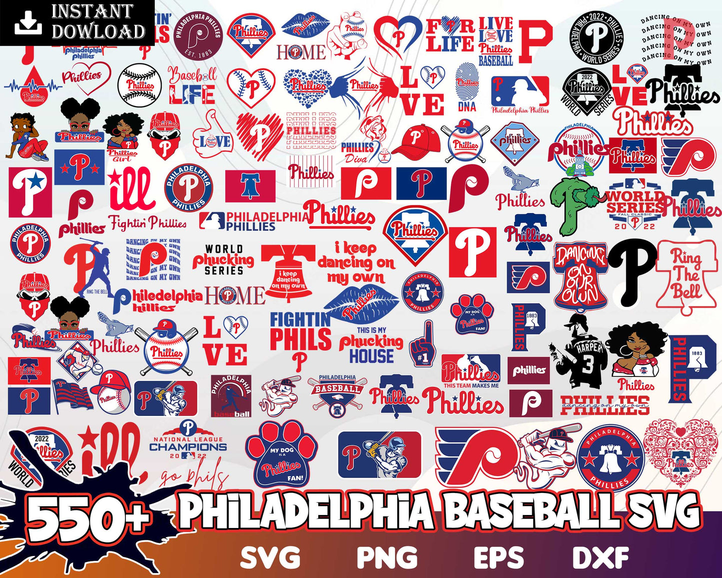 Philadelphia phillies logo bundle svg, philadelphia phillies baseball logo​ svg