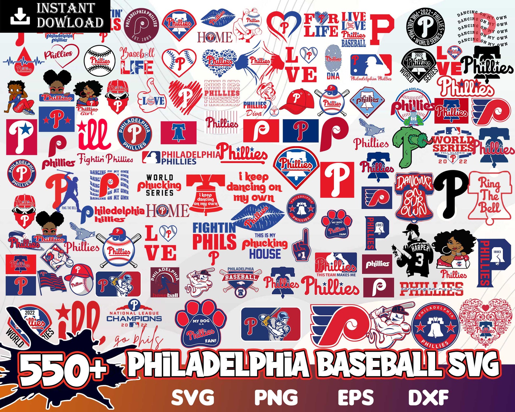 Philadelphia phillies logo bundle svg, philadelphia phillies baseball logo​ svg