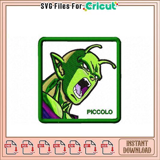 Piccolo Embroidery Design Instant Download