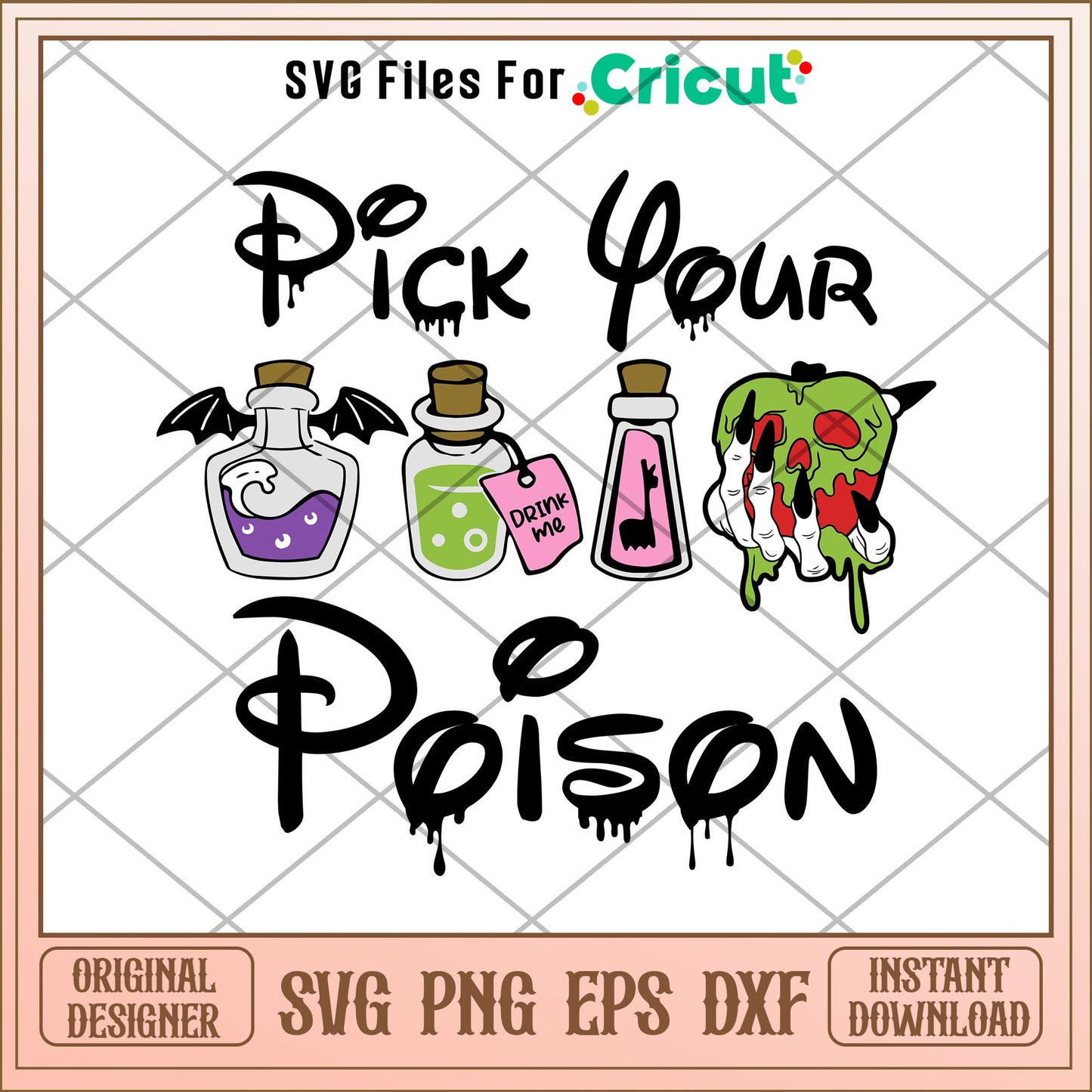 Pick Your Poison Halloween svg, Disney characters svg, Digital Download