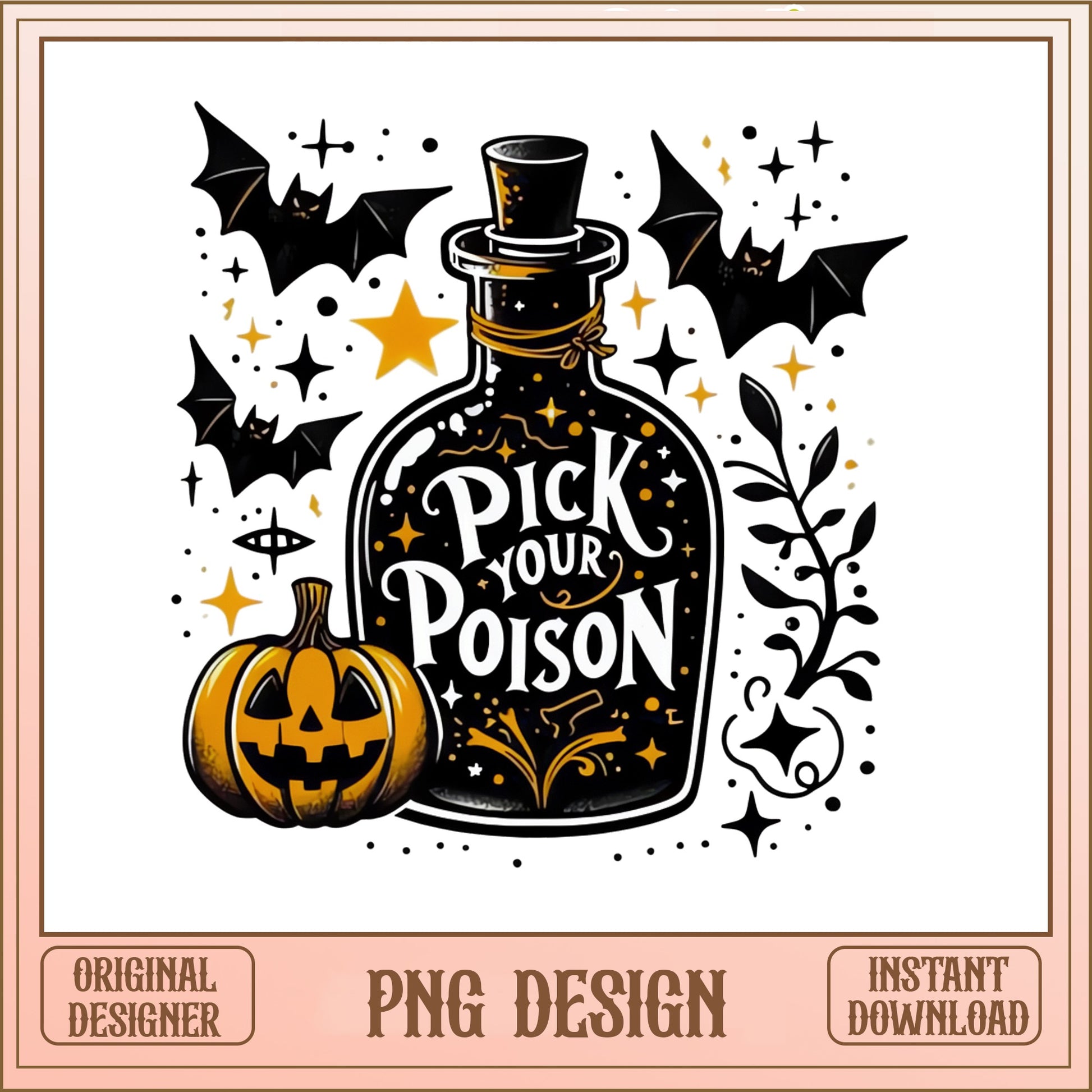 Pick Your Poison Halloween PNG, Poison Bottle PNG, Spooky PNG