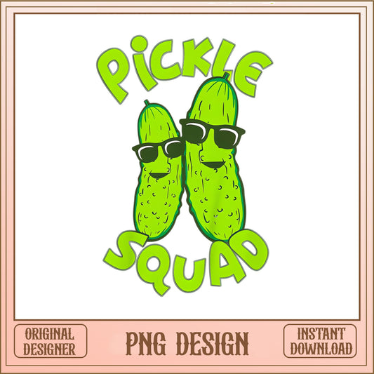 Pickle Squad PNG, Funny Pickle Lover Gift, Cool Pickle PNG