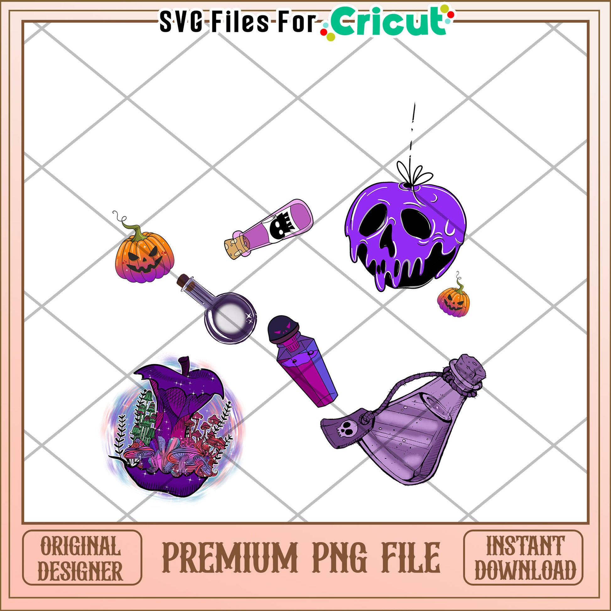 Pick your poison white png, halloween decor​​ png, halloween toys png
