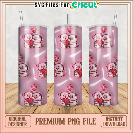 Pig Tumbler PNG Design Instant Download
