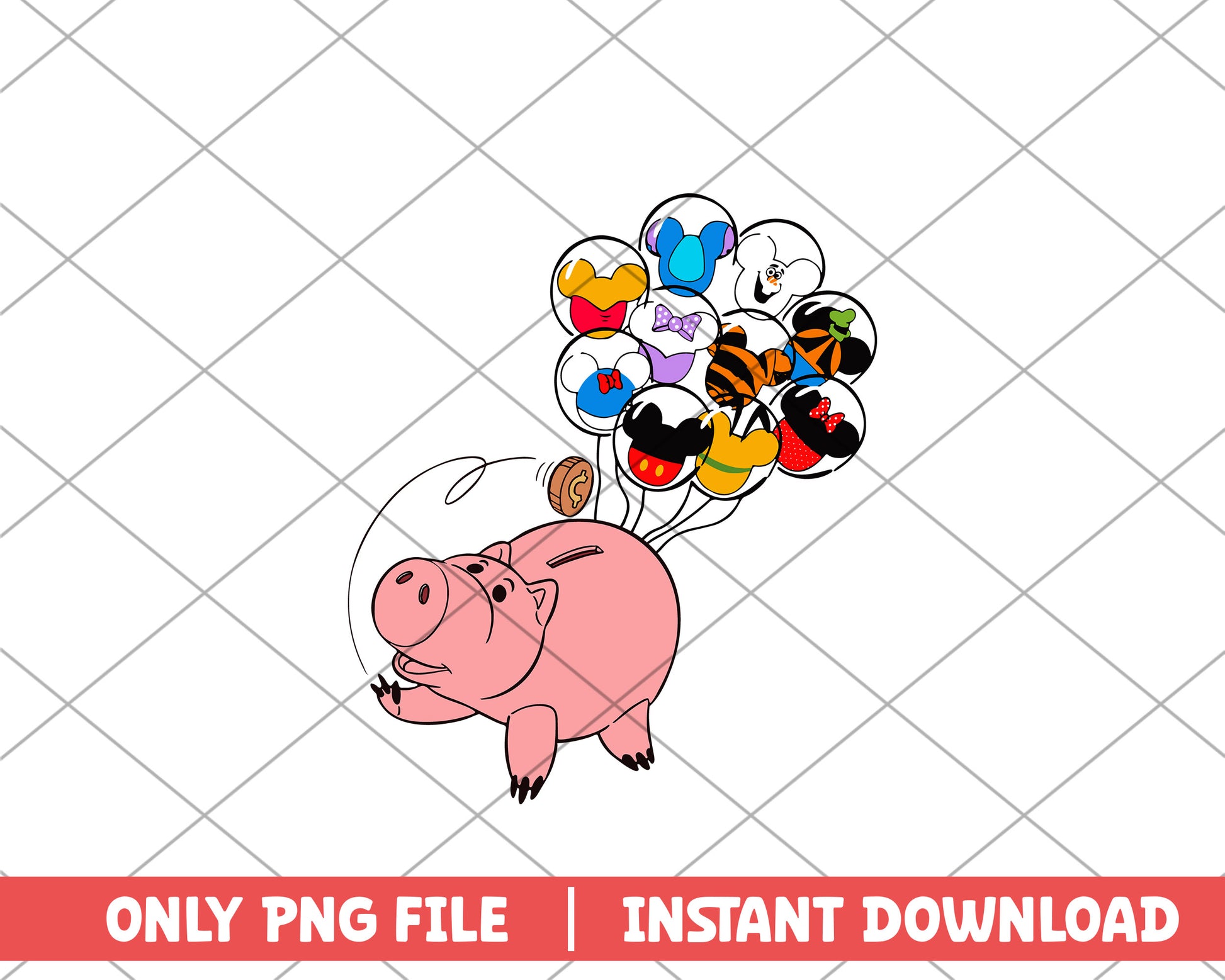 Pig and disney balloon disney png