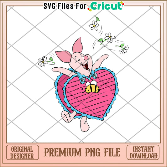 Piglet Heart PNG Cricut File