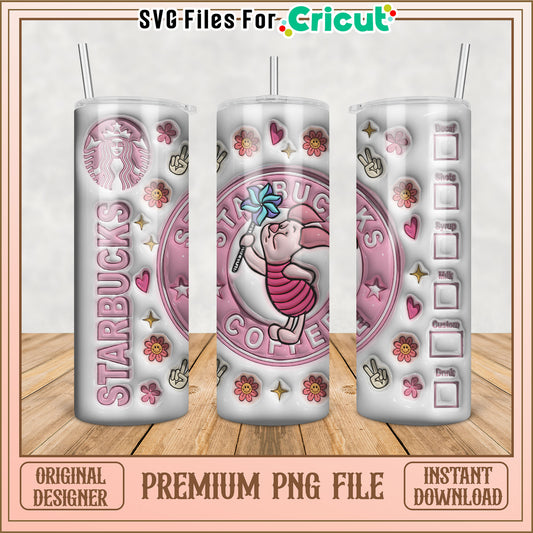 Piglet Starbucks Tumbler PNG