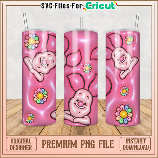 Piglet Tumbler PNG Design Cricut