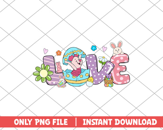 Piglet love easter png