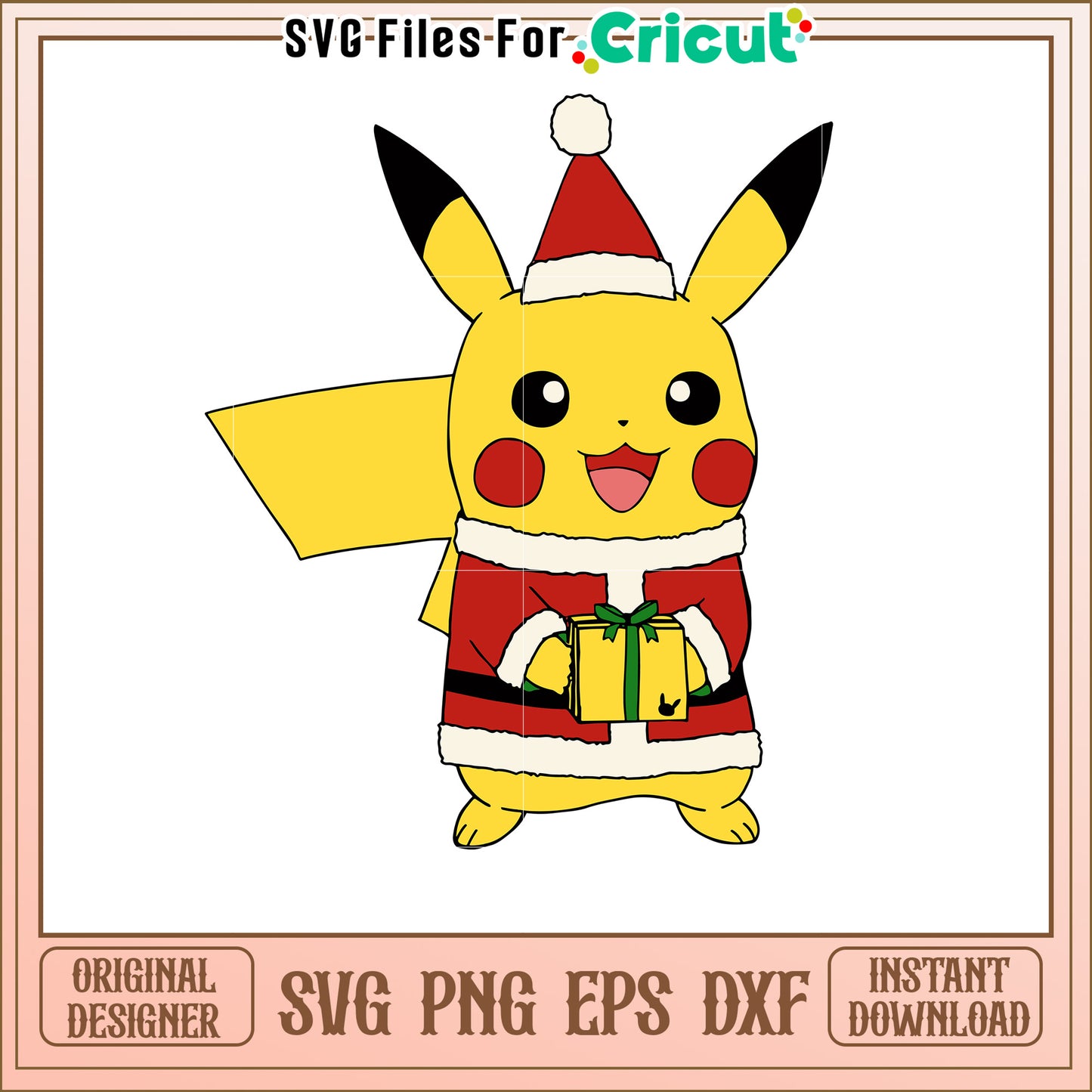 Pikachu Christmas SVG