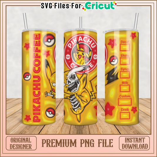 Pikachu Coffee Tumbler PNG