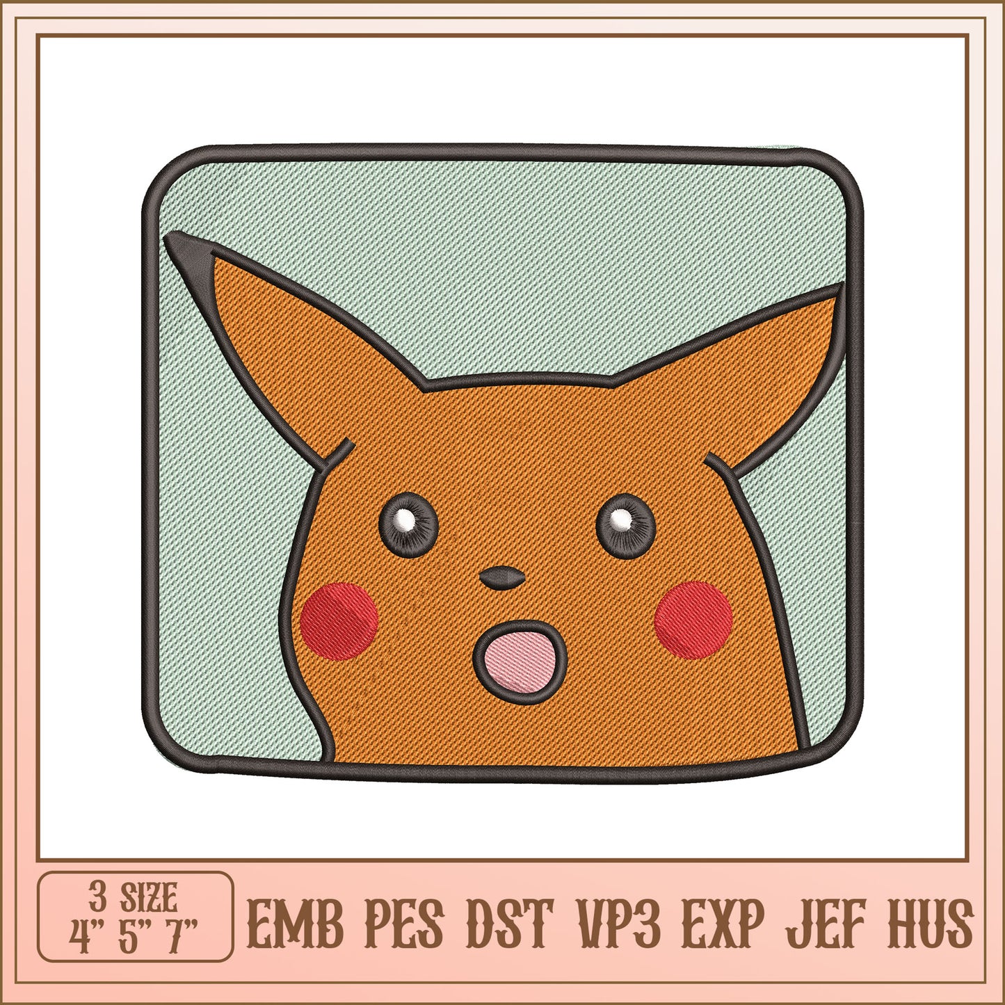 Pikachu Embroidery Design