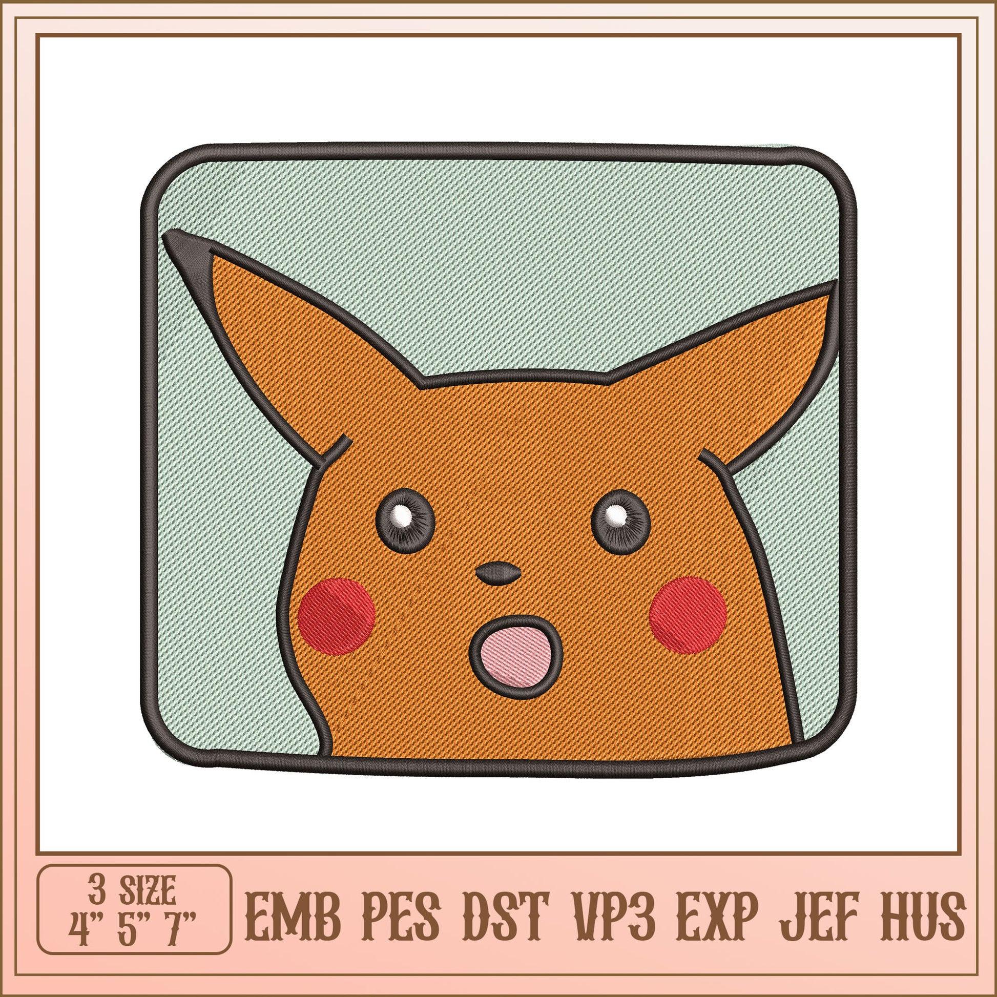 Pikachu Embroidery Design