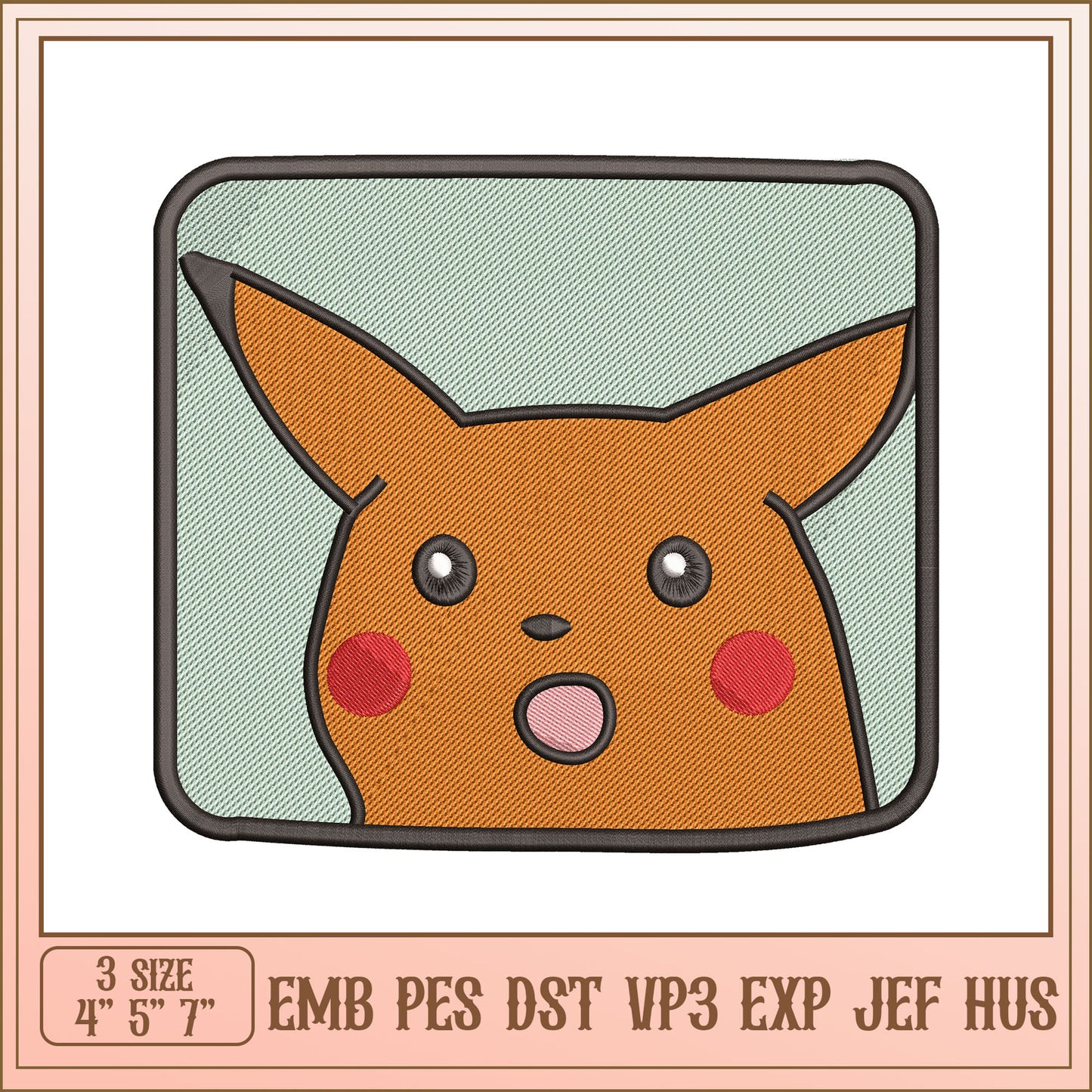 Pikachu Embroidery Design File for All Machine Formats Available